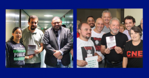 Read more about the article Lula e Boulos: pré-candidatos à presidência recebem manifesto do CNE/FNU em defesa da Eletrobras