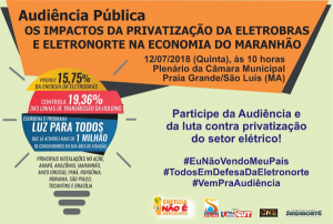 Read more about the article Audiência Pública sobre Impactos da Privatização da Eletronorte