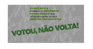Read more about the article Campanha #VotouNãoVolta lembra como cada candidato votou contra a classe trabalhadora