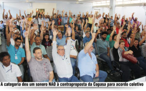 Read more about the article Trabalhadores em todo estado rejeitam contraproposta da COPASA