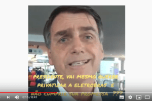 Leia mais sobre o artigo Bolsonaro não cumpre sua promessa de não privatizar a Eletrobras