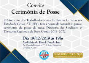 Read more about the article Convite solenidade de posse da diretoria do STIUEG