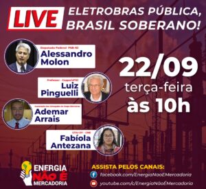 Leia mais sobre o artigo LIVE: Eletrobras pública, Brasil soberano!