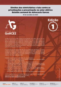 Read more about the article Direitos dos eletricitários e luta contra as privatizações e precarização no setor elétrico Boletim semanal da Advocacia Garcez