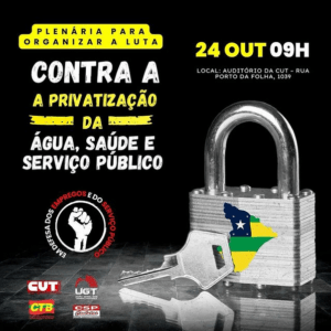Leia mais sobre o artigo Movimento sindical de Sergipe unificará luta contra a privatização da água, da saúde e dos serviços públicos