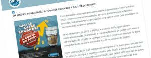Leia mais sobre o artigo ONDAS denuncia: Em Sergipe, privatização a toque de caixa sob a batuta do BNDES