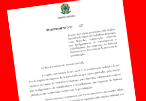 Leia mais sobre o artigo Senado aprova requerimento de informações sobre demissões no Sistema Eletrobras