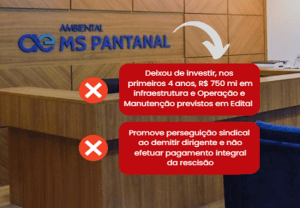 Leia mais sobre o artigo MS Pantanal/AEGEA – PPP de Esgotos em MS: investimentos não cumpridos e perseguição a dirigente sindical
