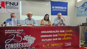 Leia mais sobre o artigo SINDIÁGUA/RS participa da plenária anual estatutária da FNU e do 25º congresso da Federação